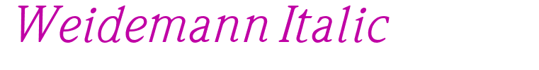 Weidemann Italic